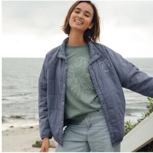 Revolve AMUSE SOCIETY x Beachly Quilted SeaBreeze Jacket L/XL Coastal Oversized
